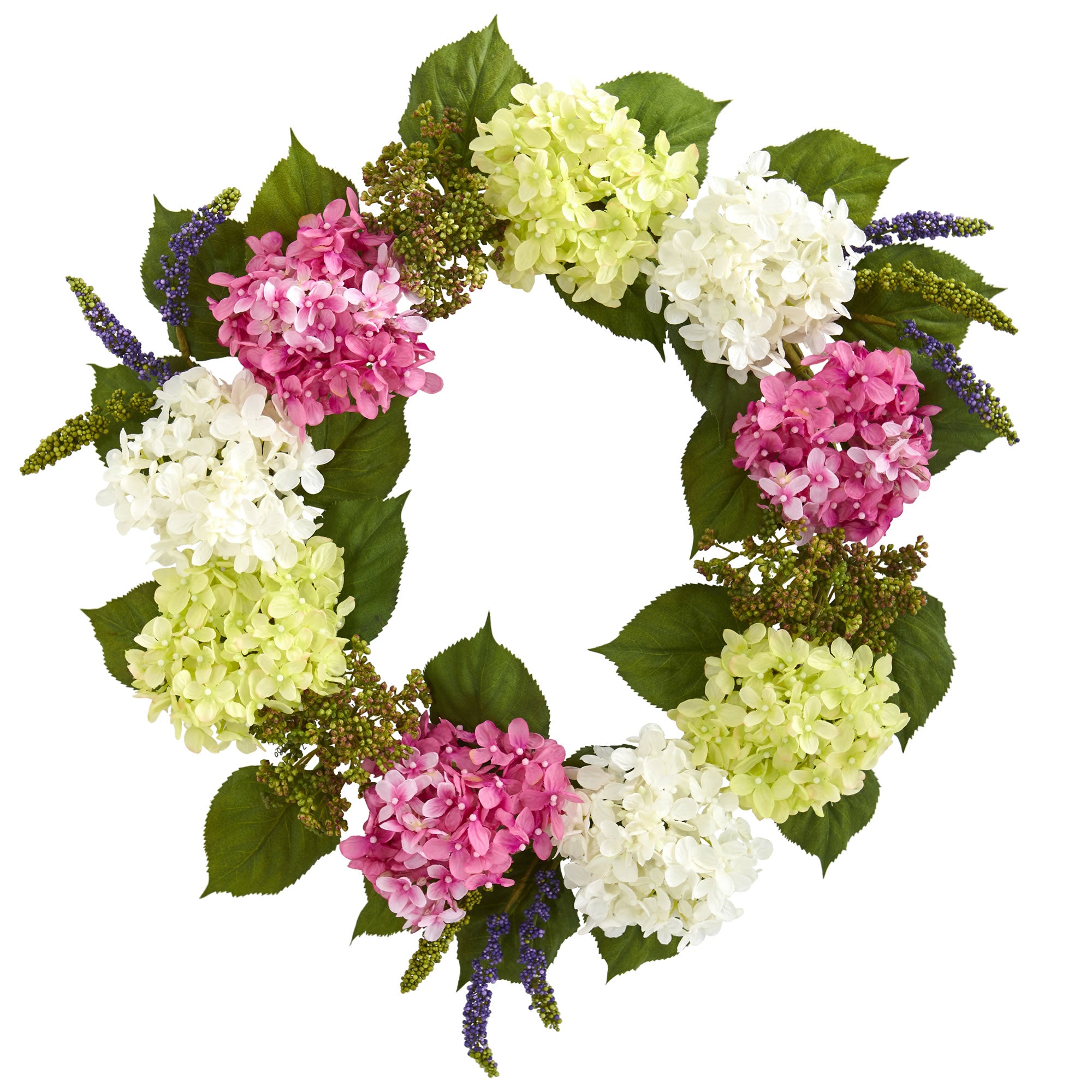 23" Hydrangea Artificial Wreath