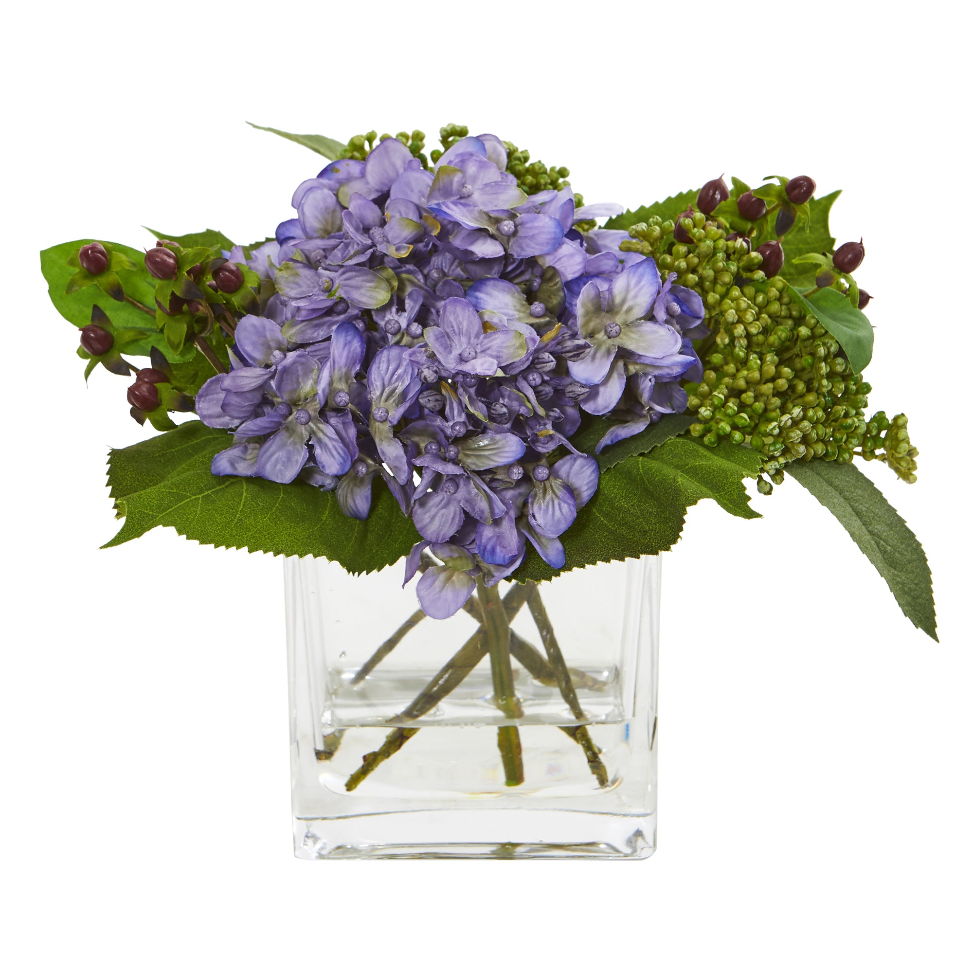 8" Hydrangea Artificial Arrangement (Set of 2)