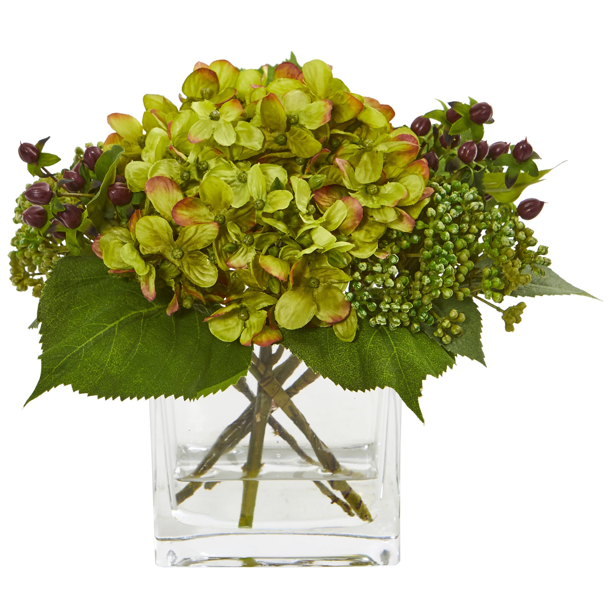 8" Hydrangea Artificial Arrangement (Set of 2)