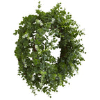 18" Eucalyptus Double Ring Wreath w/Twig Base