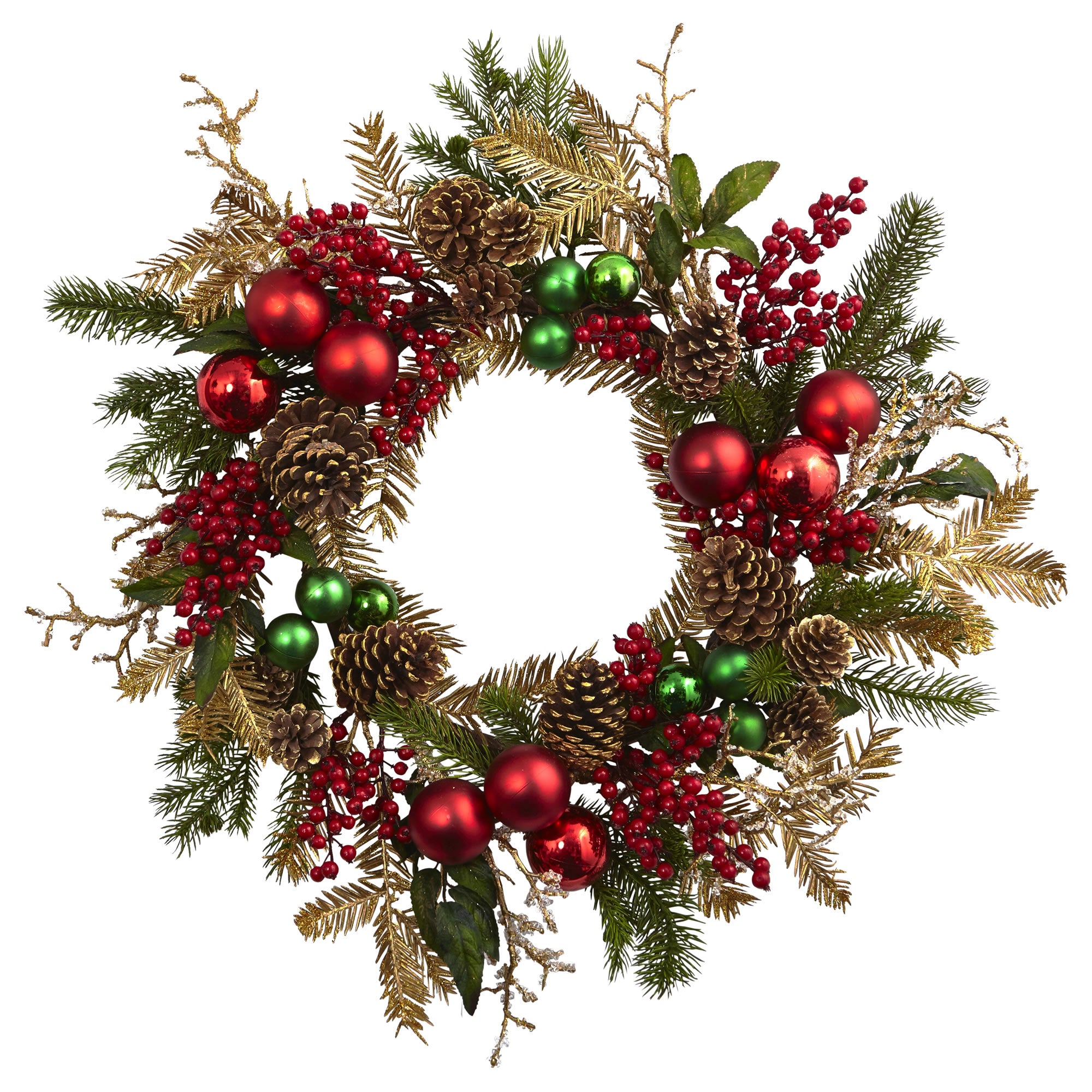 24" Ornament Pine & Pine cone  Wreath