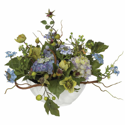 14" Hydrangea Centerpiece - Blue