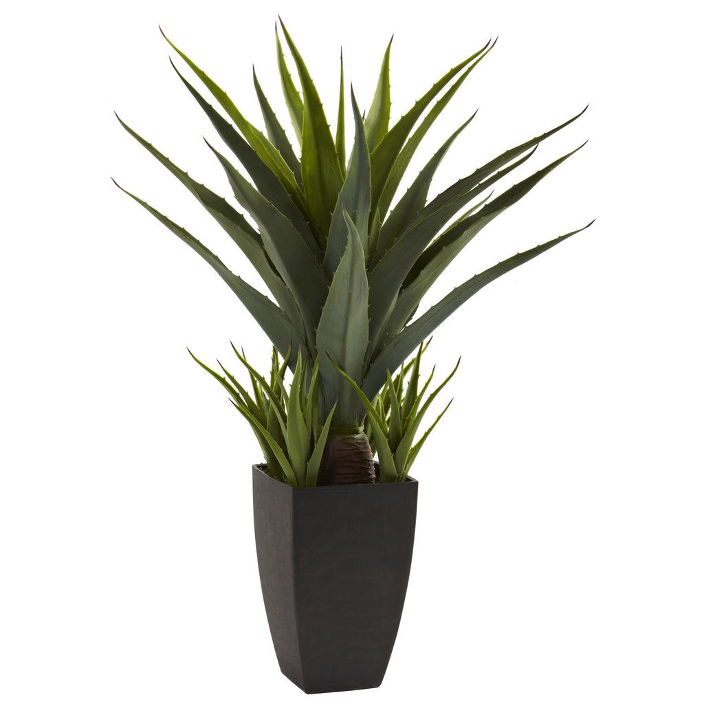 30" Agave w/Black Planter