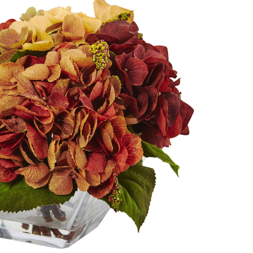 10" Autumn Hydrangea Berry w/Vase