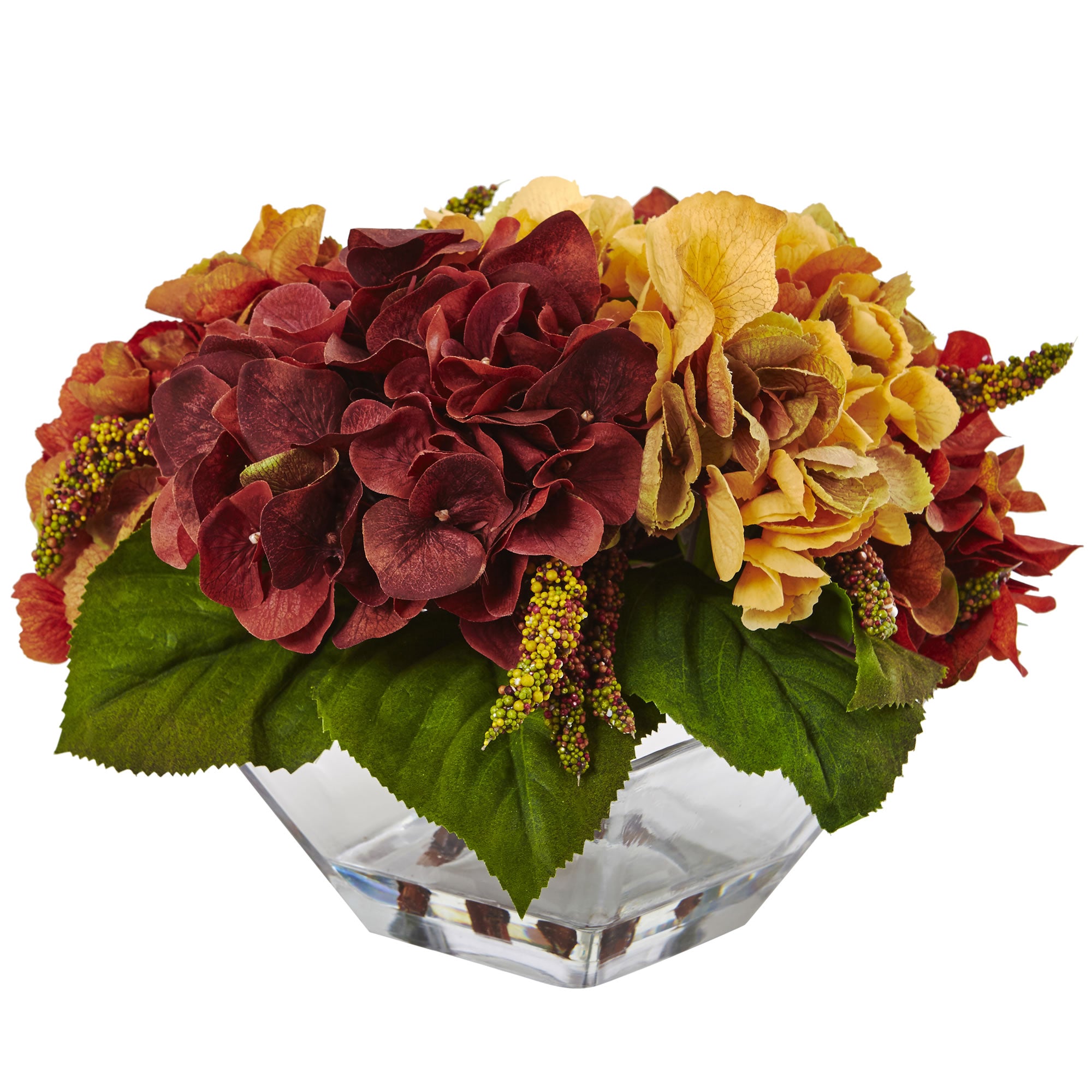 10" Autumn Hydrangea Berry w/Vase
