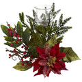 11" Poinsettia Candelabrum