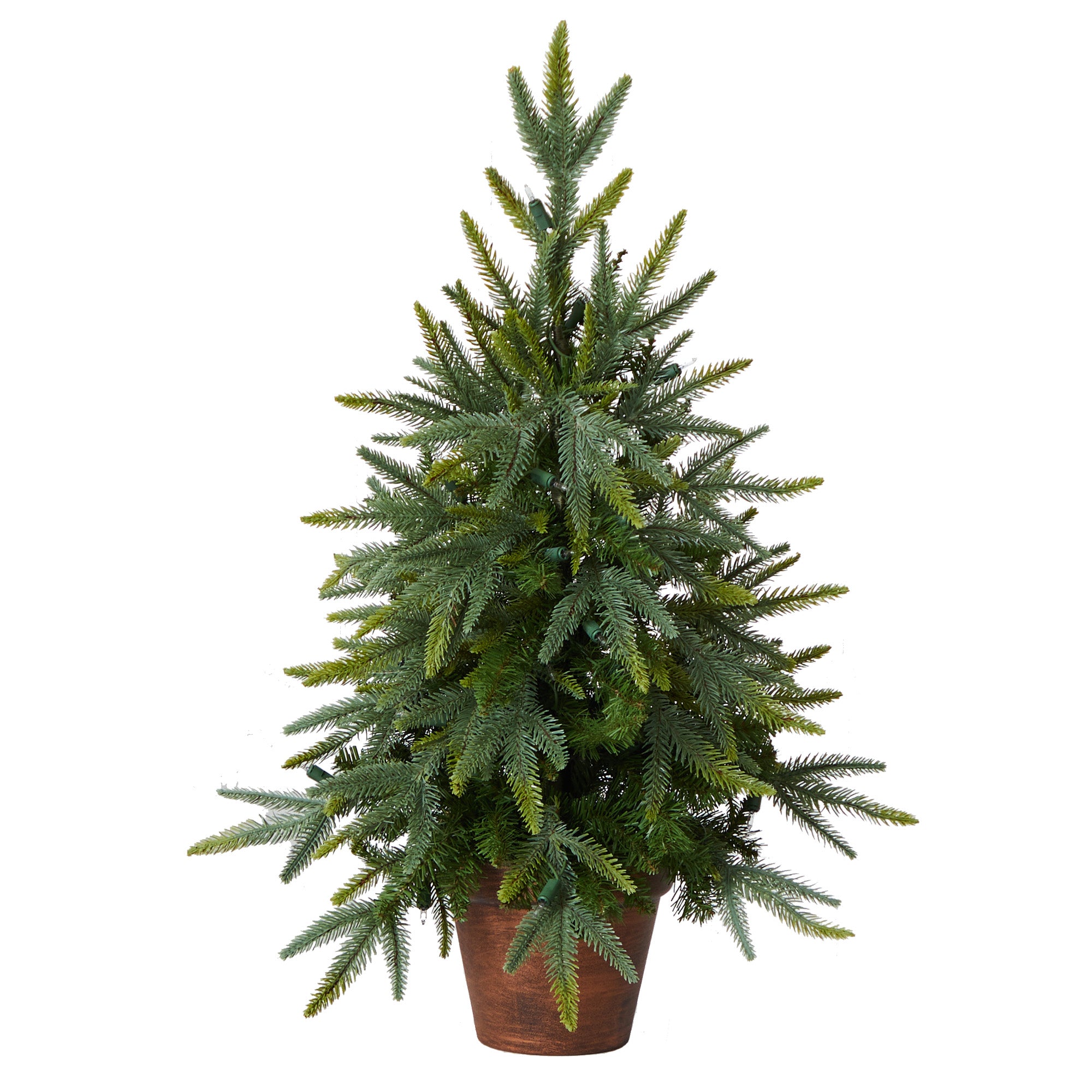 2.5' Christmas Tree w/Decorative Planter 50 Clear Lights & 119 Tips