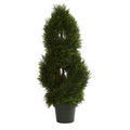 3' Double Pond Cypress Spiral Topiary UV Re(Indoor/Outdoor)