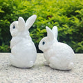 NNETM Rustic Resin Bunny Outdoor Garden Statues (2pcs)