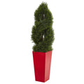 Double Cypress Artificial Tree in Planter UV Resistant