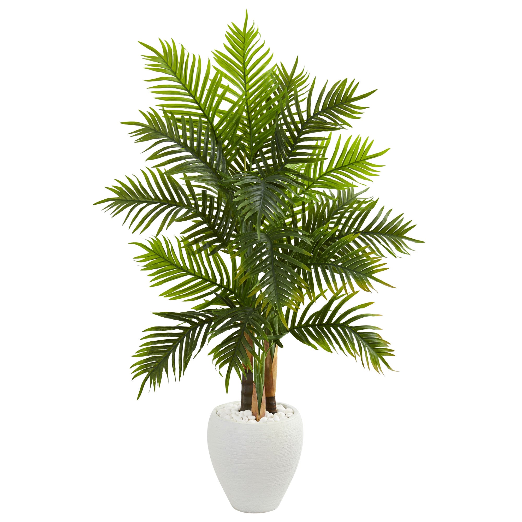 5' Areca Palm Artificial Tree in White Planter (Real Touch)