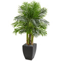5' Kentia Palm Artificial Tree in Black Planter