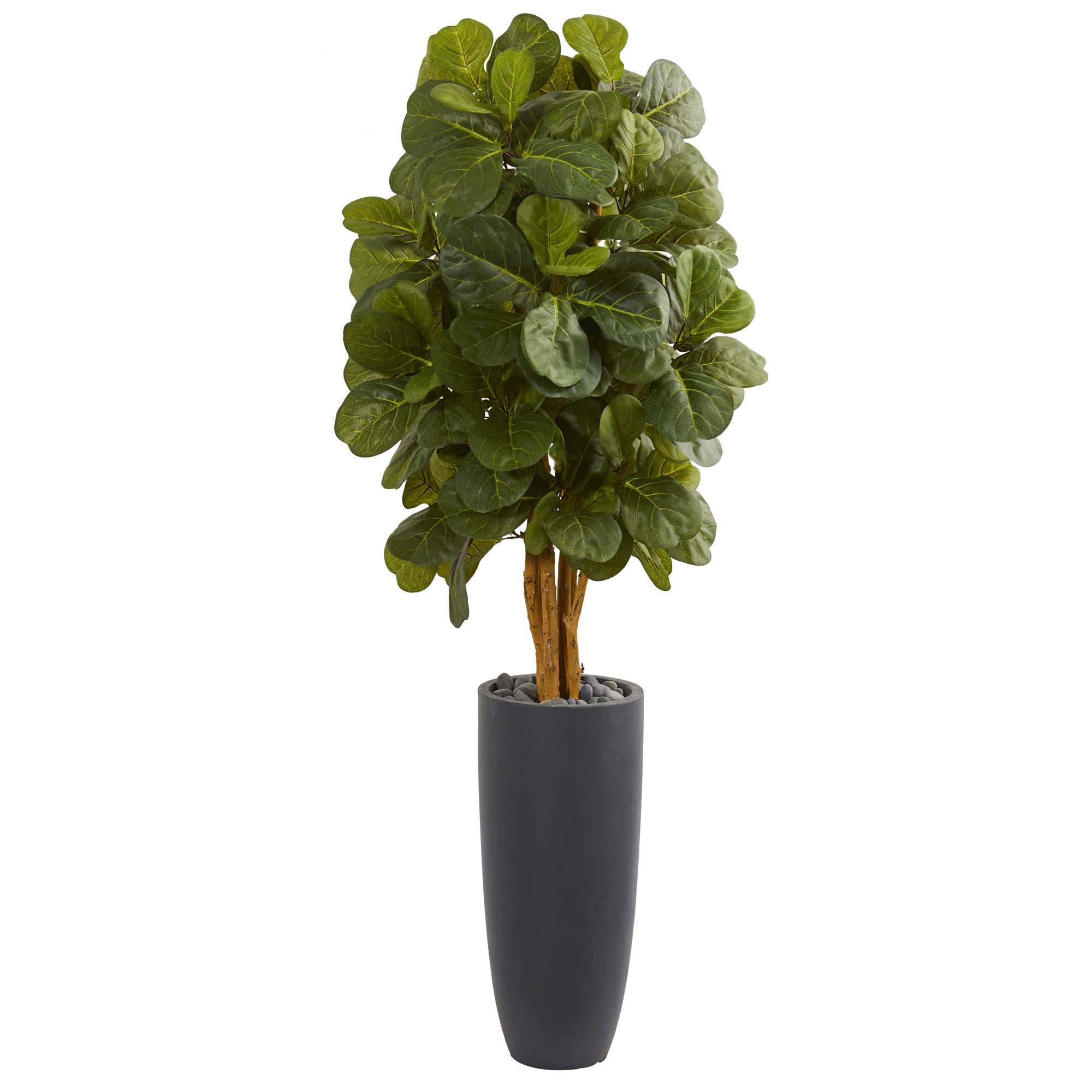 5.5' Fiddle Leaf Artificial Tree in Gray Cylinder Planter