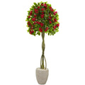 5.5' Bougainvillea Topiary Tree in Sand Colored Planter