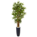 5' Bamboo Tree in Gray Cylinder Planter