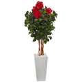 5' Hibiscus in White Tower Planter