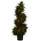 43" Cedar Spiral Topiary w/Lights