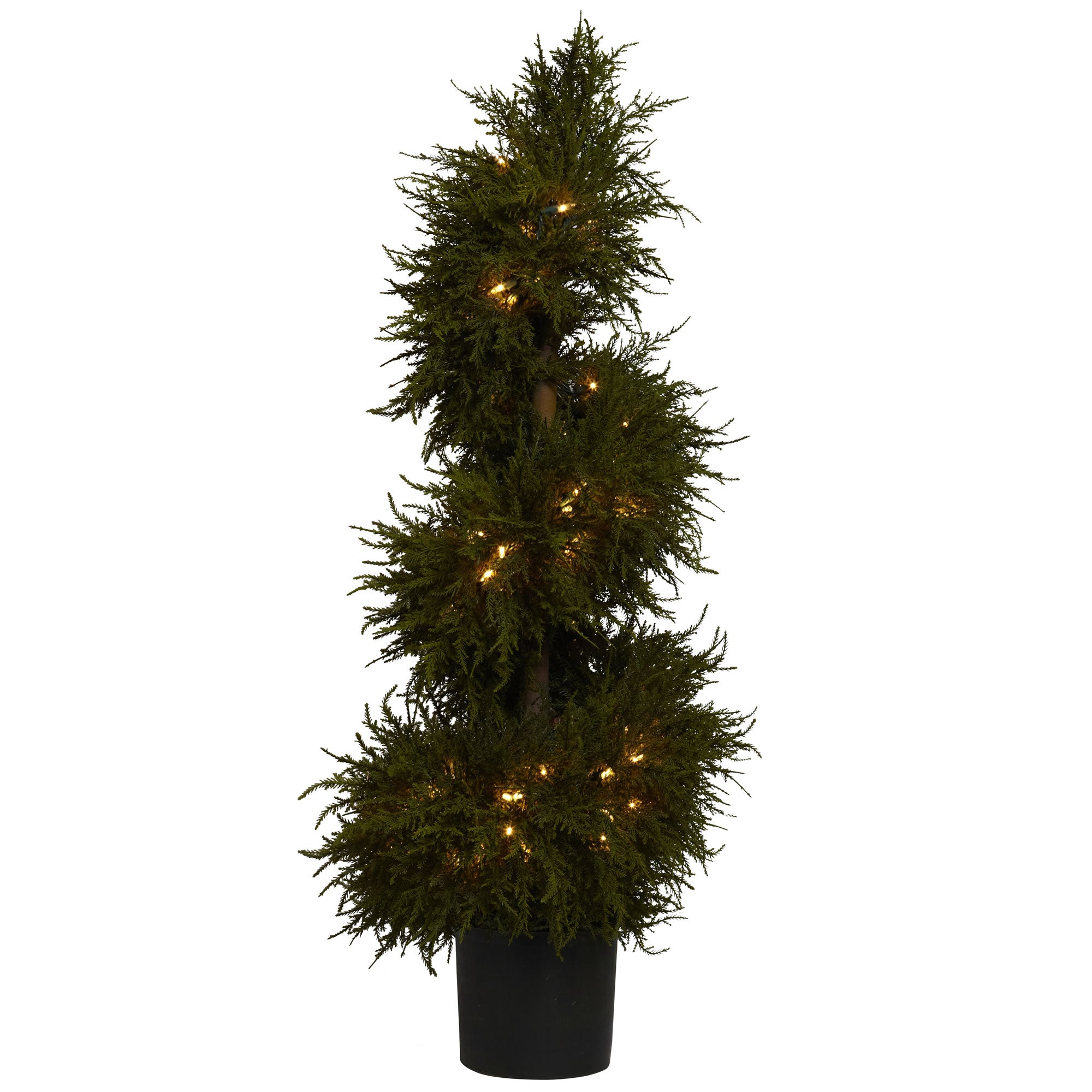 43" Cedar Spiral Topiary w/Lights