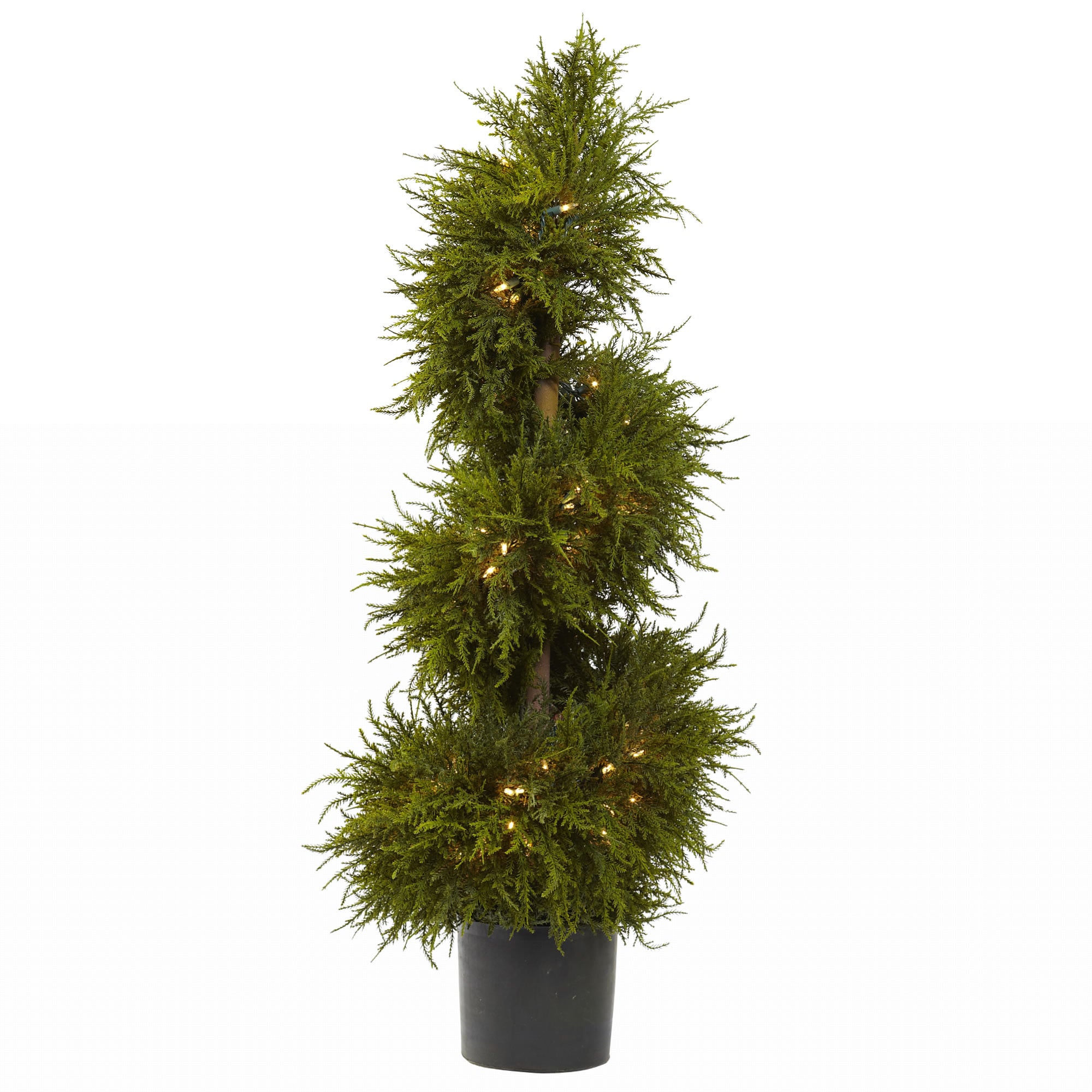 43" Cedar Spiral Topiary w/Lights