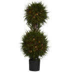 40" Cedar Double Ball Topiary w/Lights