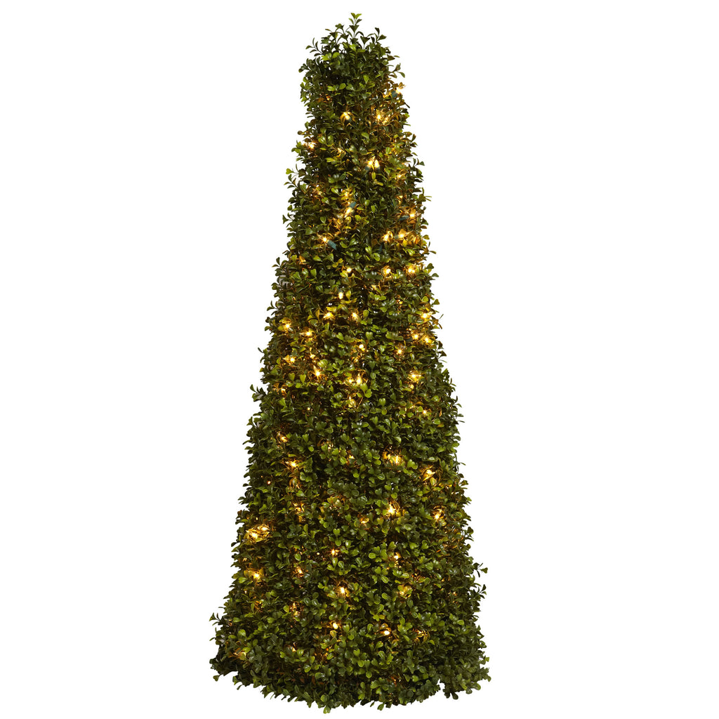 39" Boxwood Cone w/Lights