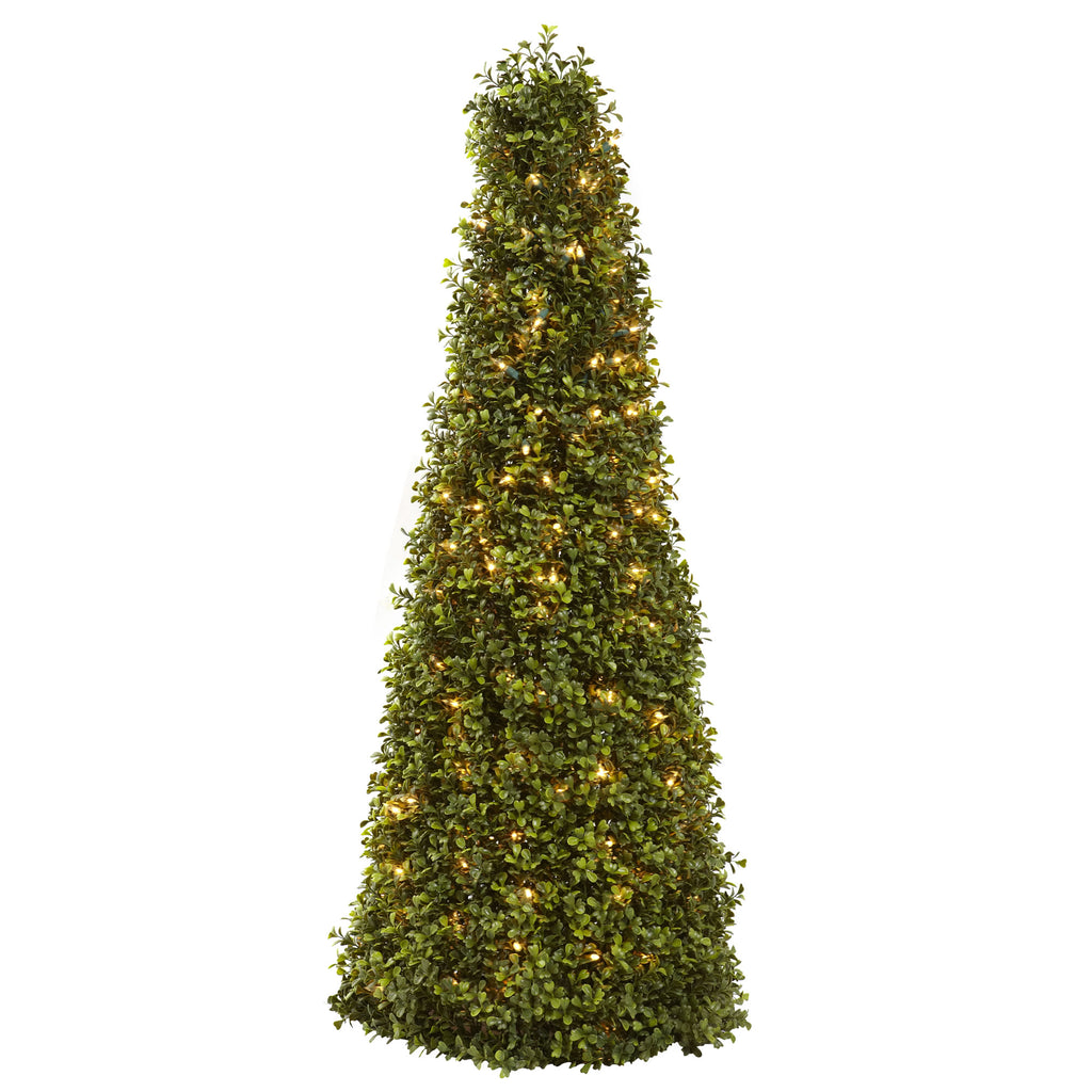 39" Boxwood Cone w/Lights