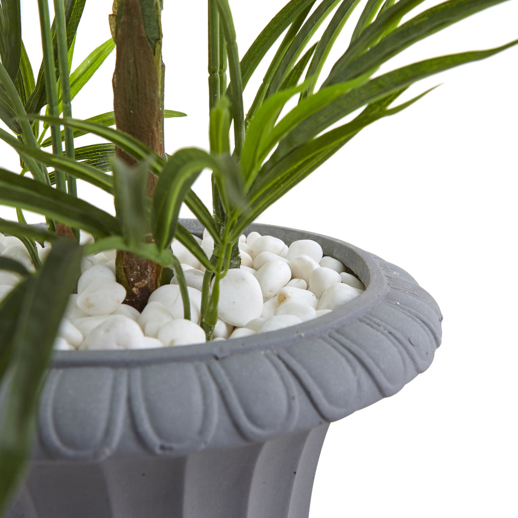 3.5' Areca Palm Tree with Gray Urn UV Resis (Indoor/Outdoor)