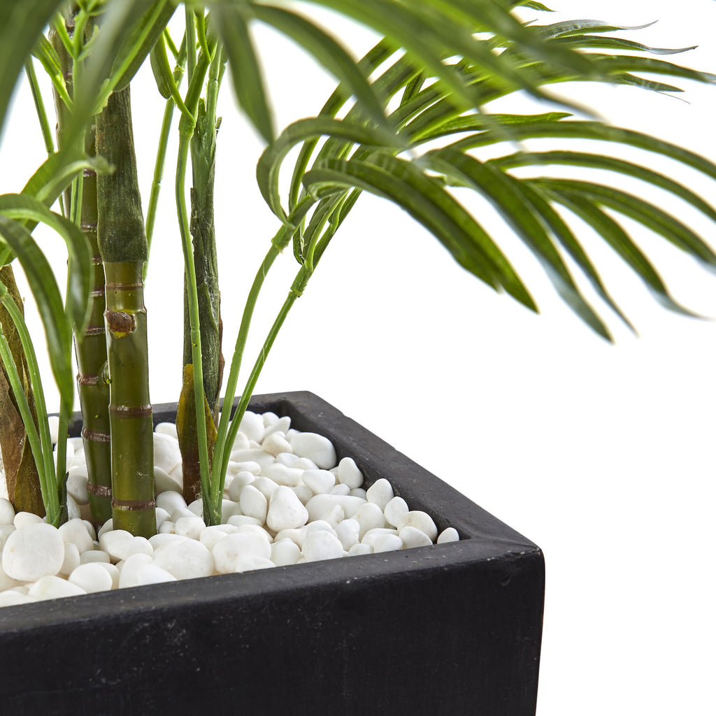4.5' Areca Palm w/Black Planter UV Resist (Indoor/Outdoor)