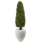 41" Boxwood Top with White Planter UV Rest (Indoor/Outdoor)