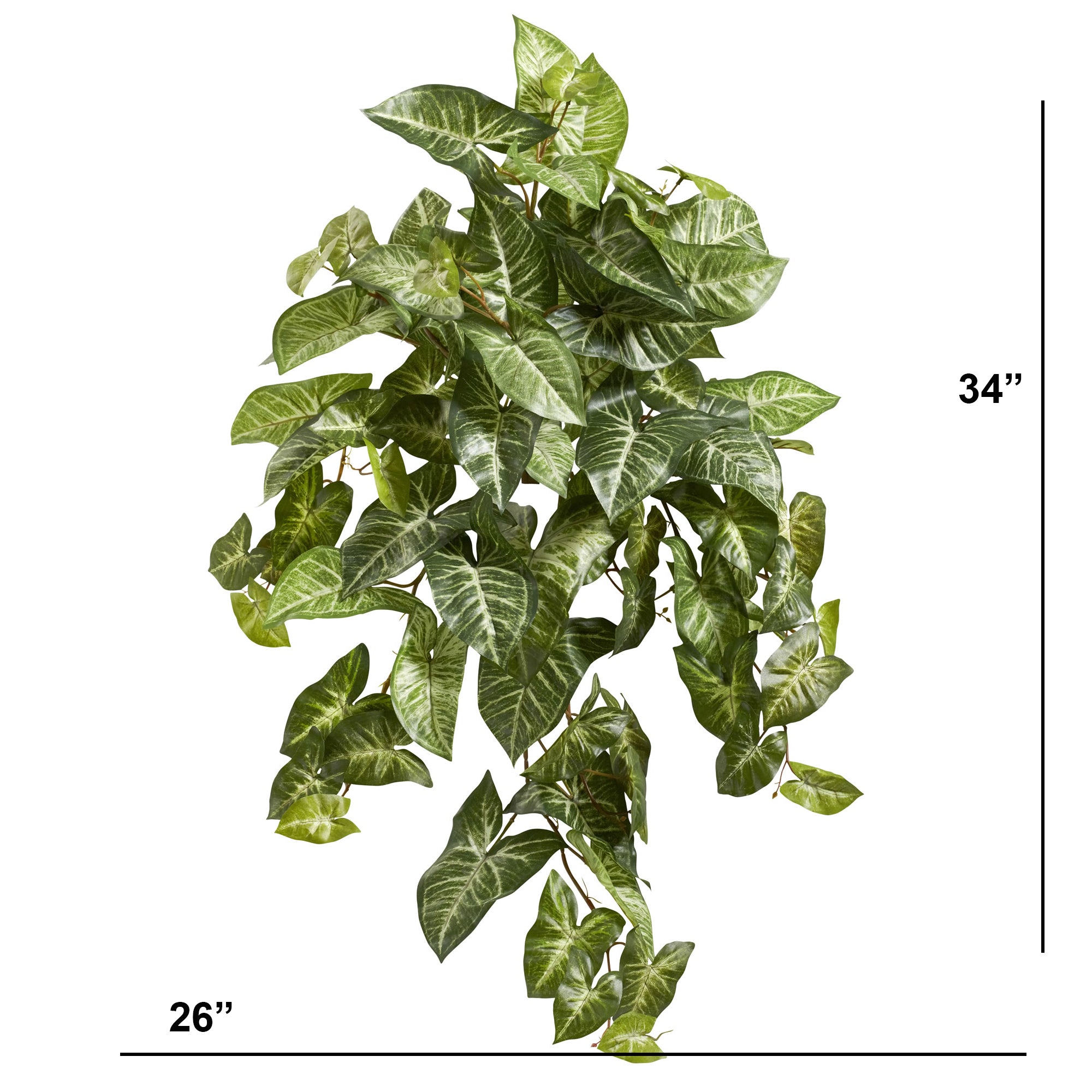 34" Nepthytis Hanging Artificial Plant (Set of 3)