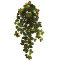 31" Strawberry Hanging Bush with  Berry (Set of 2)