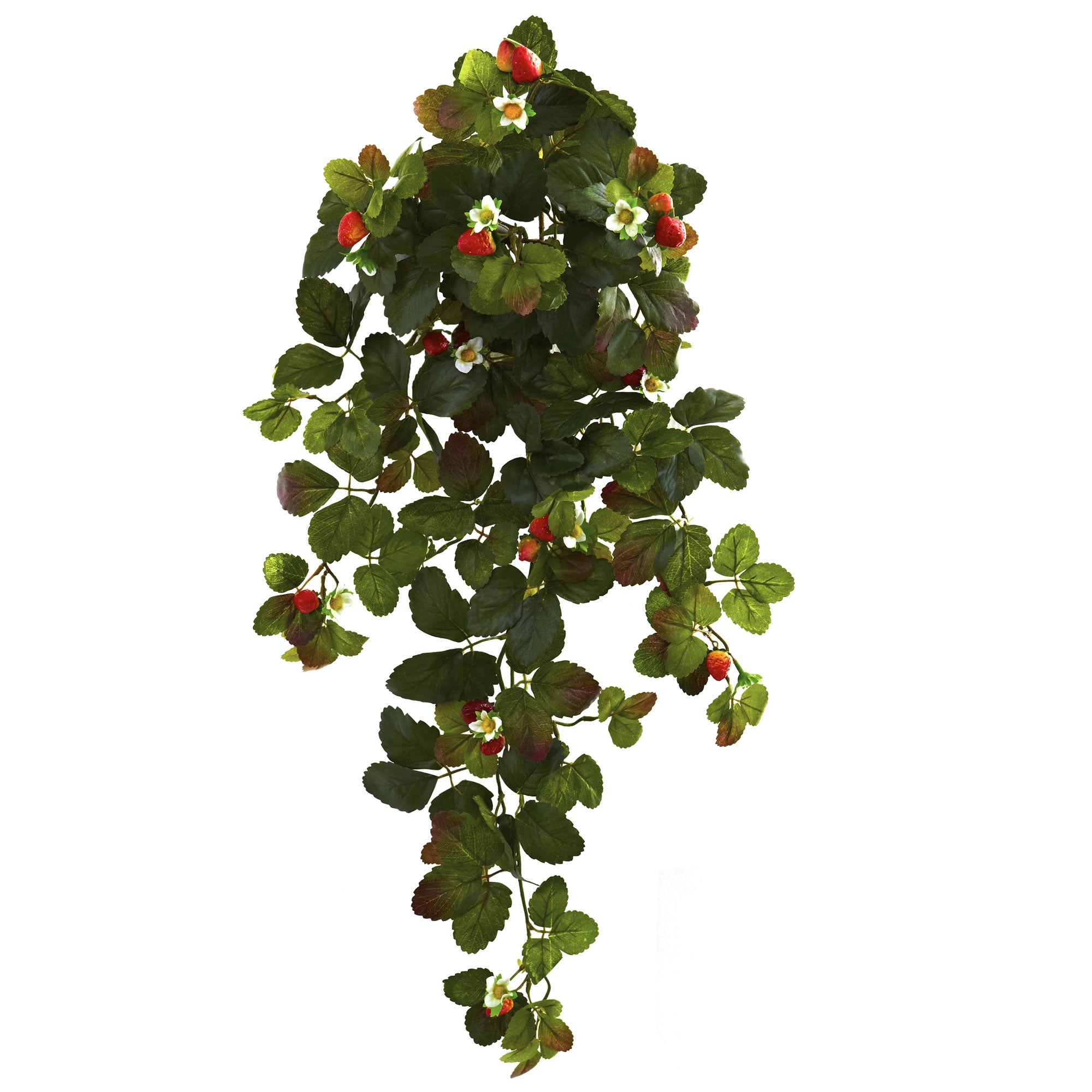 31" Strawberry Hanging Bush with  Berry (Set of 2)