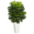 40" Areca Palm in White Tower Planter