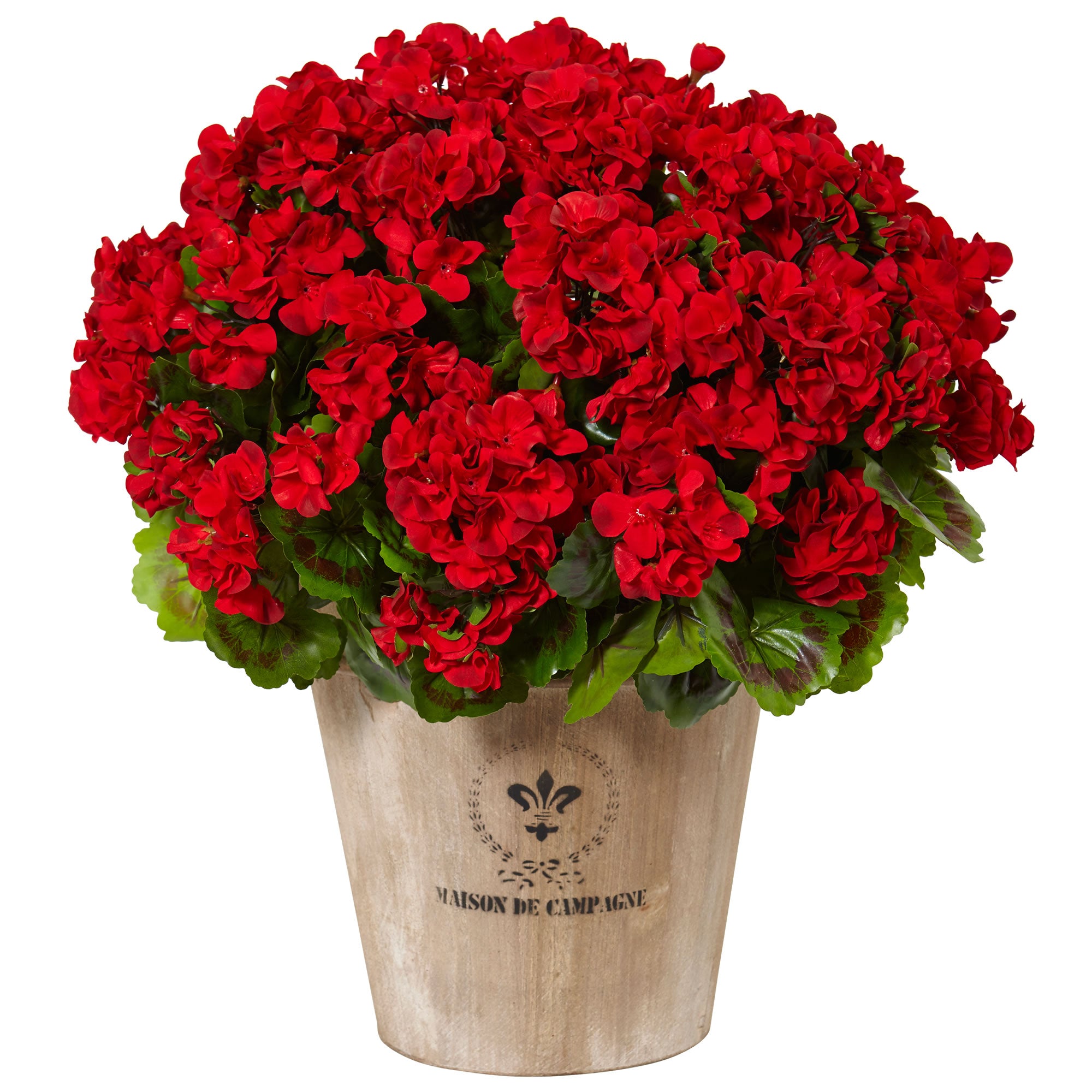 22" Geranium in Planter UV Resistant (Indoor/Outdoor) Red
