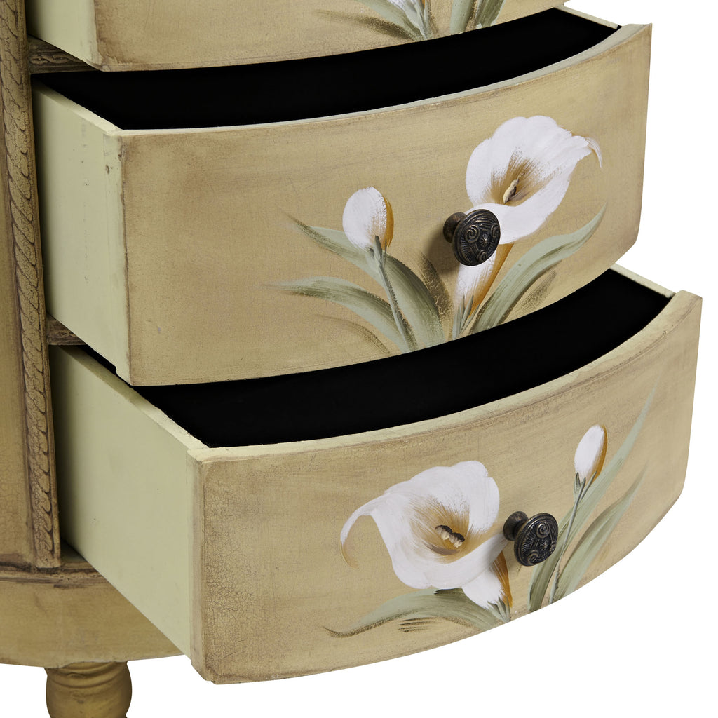 Antique Accessory Table w/Calla Lily Floral Art