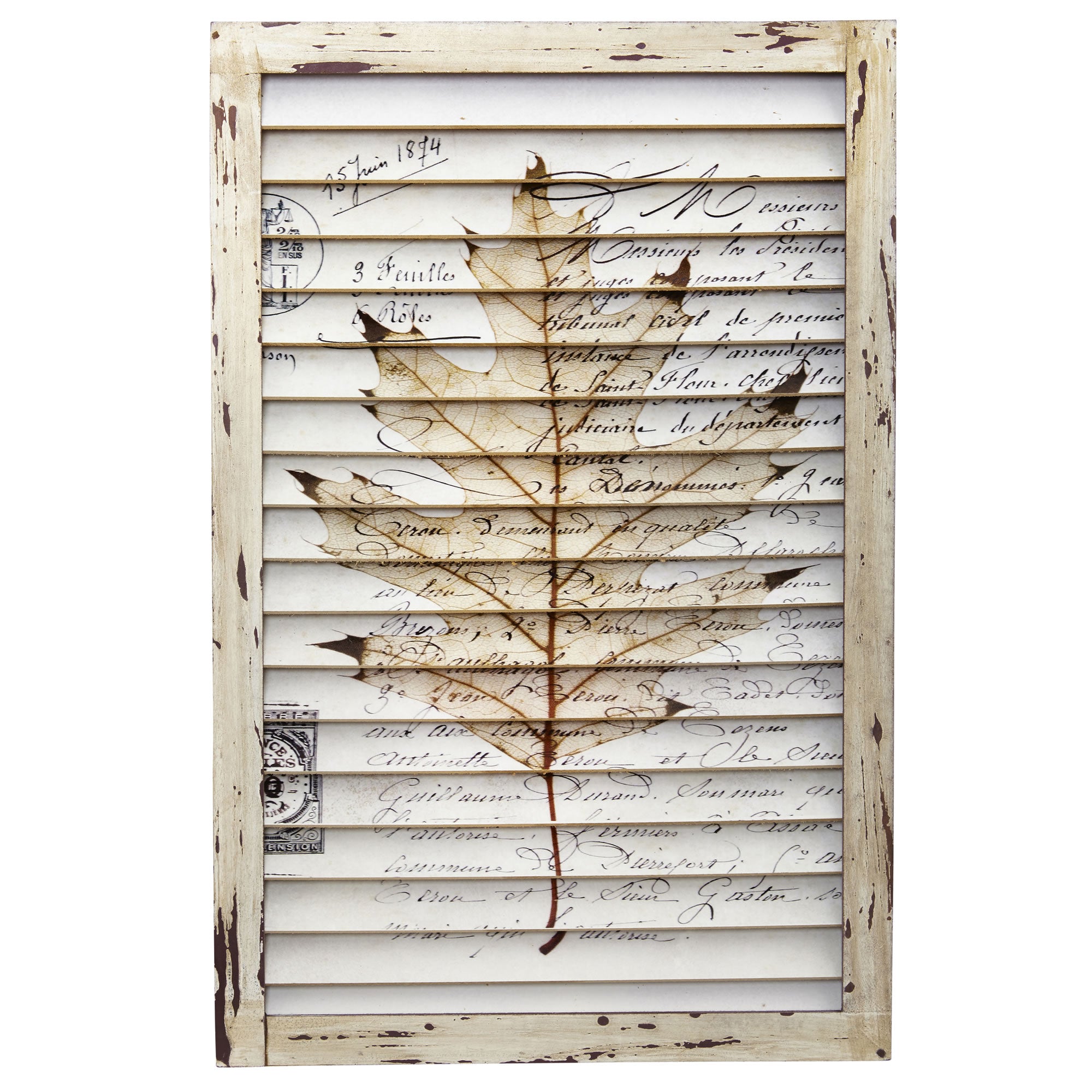 24" Maple Leaf Window Shutter Wall Decor