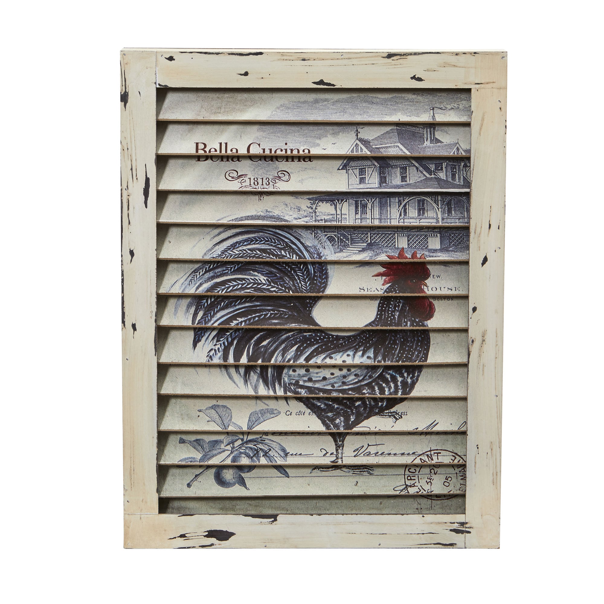 17" Rooster Window Shutter Wall Decor