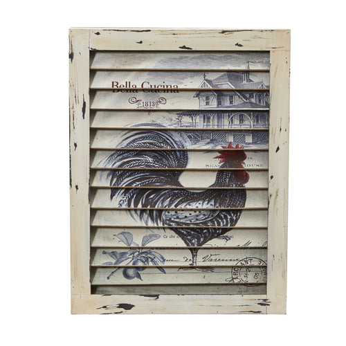 17" Rooster Window Shutter Wall Decor