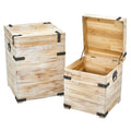 Decorative Storage Boxes with Metal Detail (Set of 2)