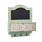 21.5'' Vintage Chalkboard Wall Organizer With Doors & Hooks