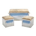 Ocean Breeze Storage Boxes Bench and Seating Set (Set of 3)
