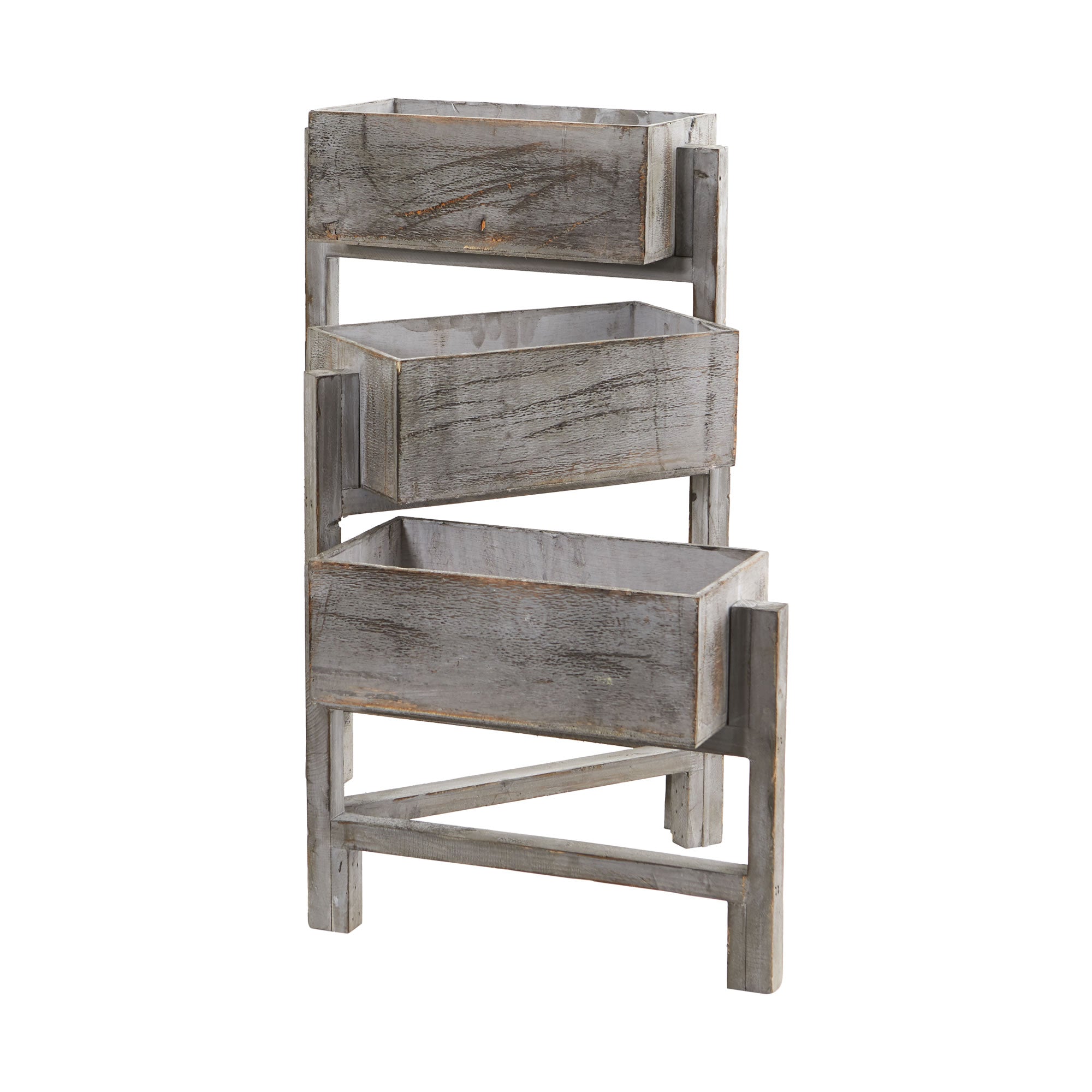 3.5' Gray Washed Expandable Decorative Planter