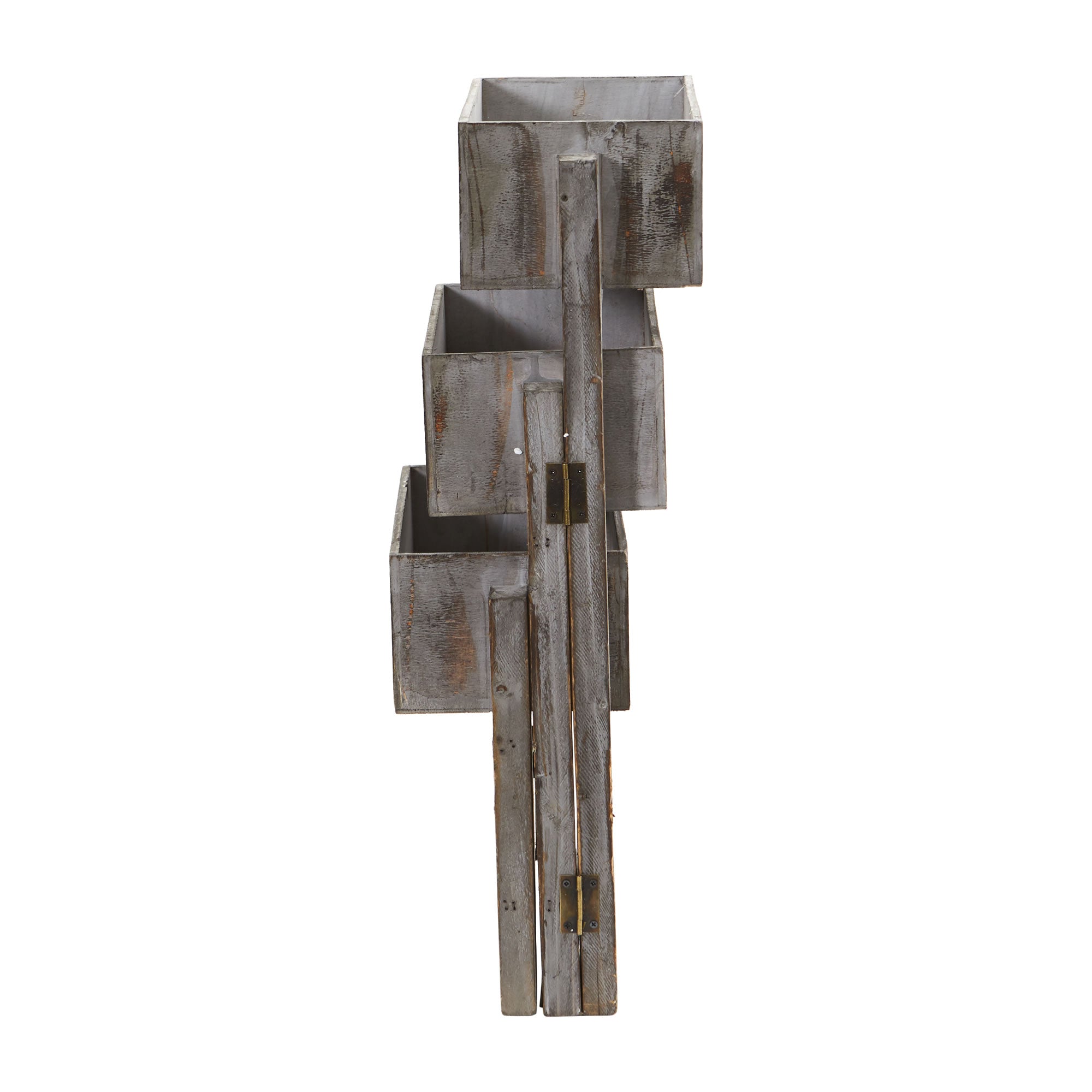 3.5' Gray Washed Expandable Decorative Planter