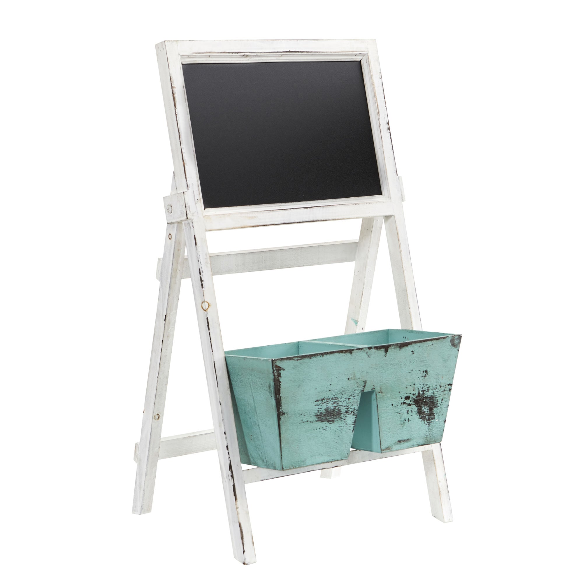 26" Farmhouse Multipurpose Bin and Chalkboard Stand