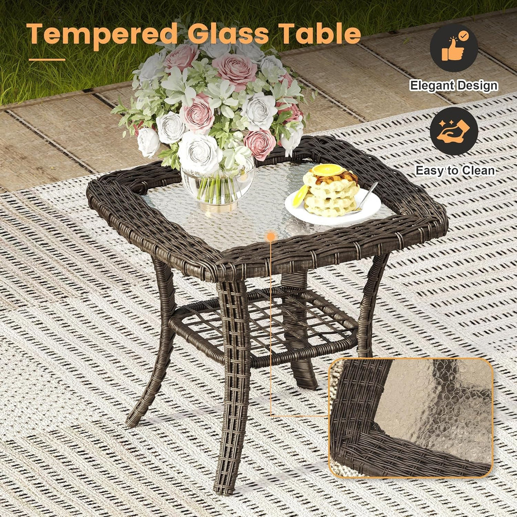 Eight Piece Outdoor Patio Furniture Set with Firepit