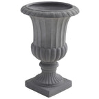 16.5" Decorative Gray Urn (Indoor/Outdoor)