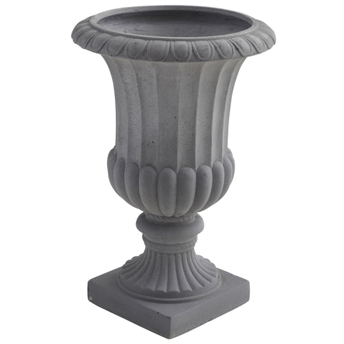 16.5" Decorative Gray Urn (Indoor/Outdoor)