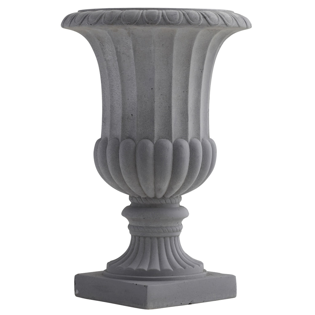 16.5" Decorative Gray Urn (Indoor/Outdoor)
