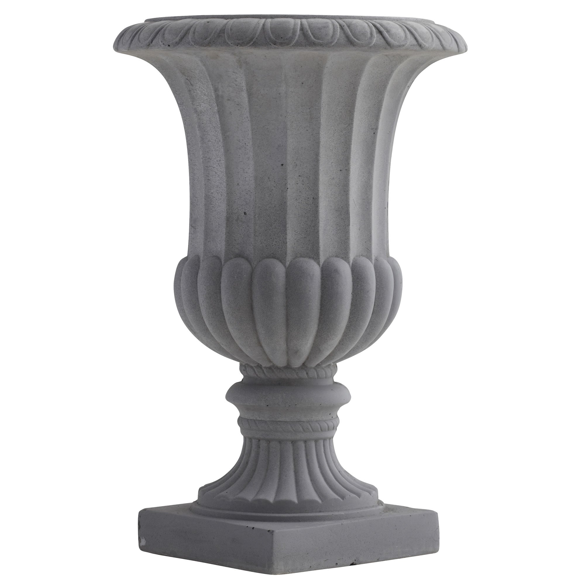 16.5" Decorative Gray Urn (Indoor/Outdoor)