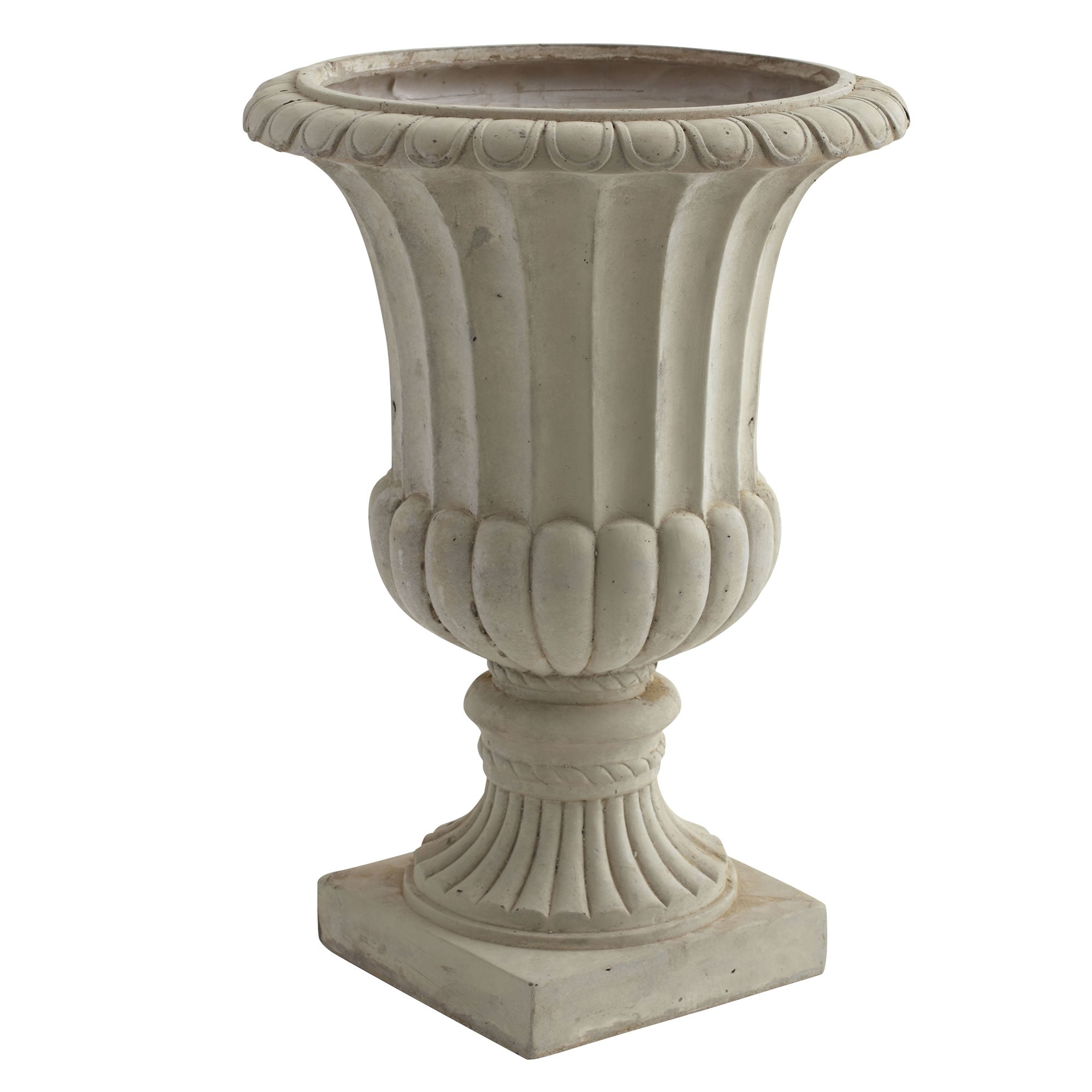 20.25" Large Sand Colored Urn  (Indoor/Outdoor)